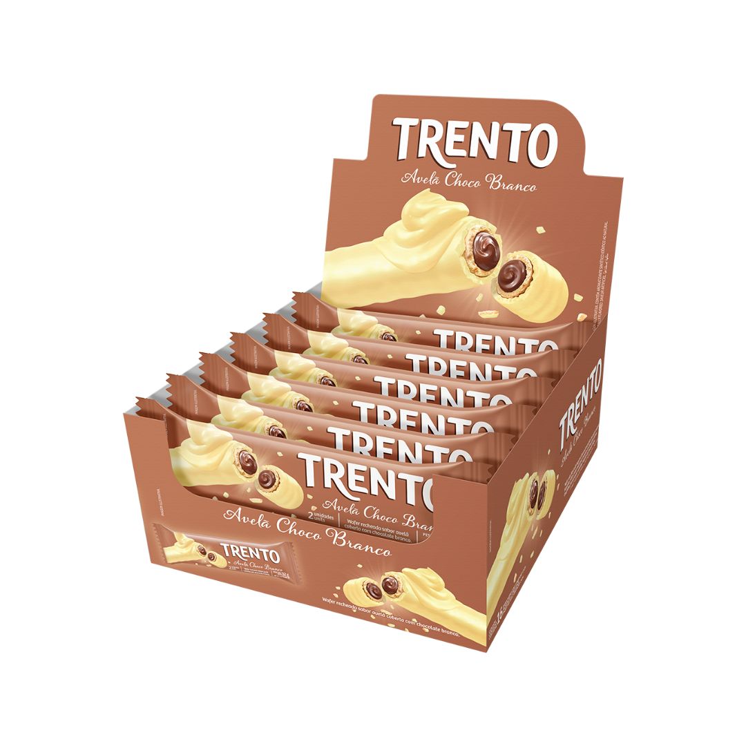 Brazilian Peccin Trento White Chocolate Hazelnut Wafer Candy 16x32g