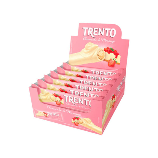 Brazilian Peccin Trento Strawberry Cheesecake Chocolate Wafer Candy 16x32g