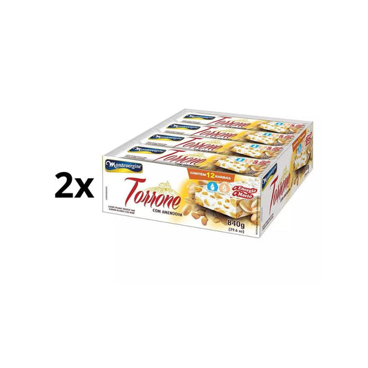 Lot of 2 Montevirgine Torrone Peanut Candy Sweet Food Dessert box w/ 12 890g