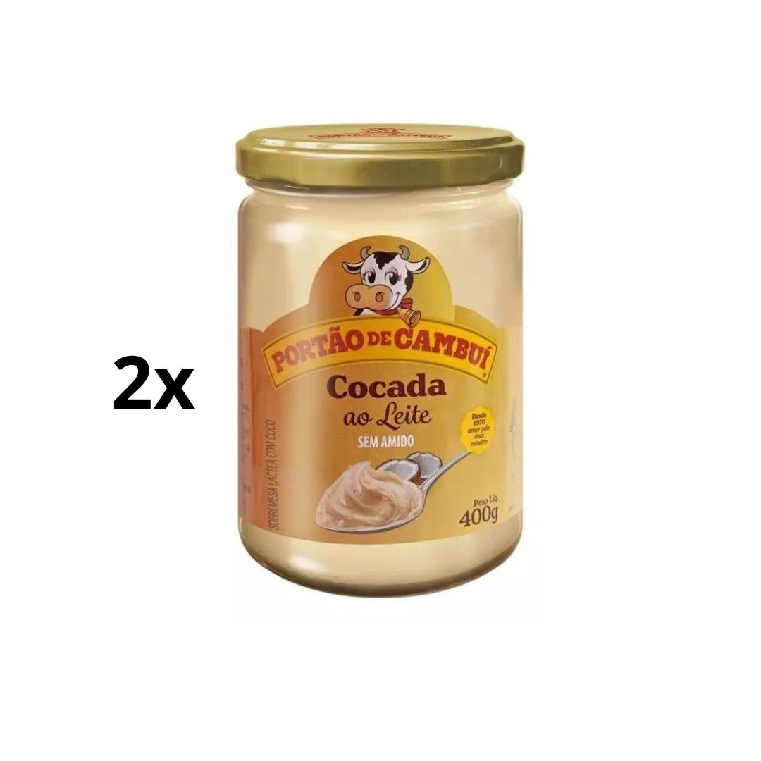 Lot of 2 Portao do Cambui Coconut Cocada to Milk Cream Candy Sweet 400g each