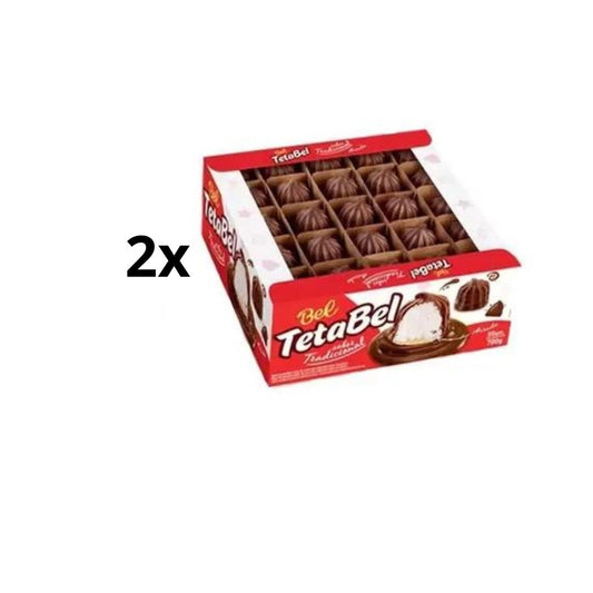 100 Units TetaBel Teta de Nega Chocolate Marshmallow Candy Sweet