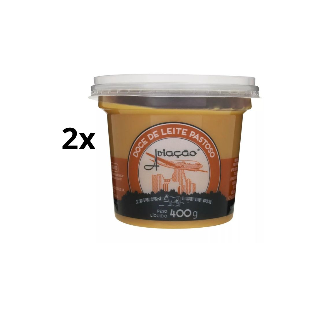 Lot of 2 Aviacao Milk Cream Dulce de Leite Candy Sweet Food Dessert 400g