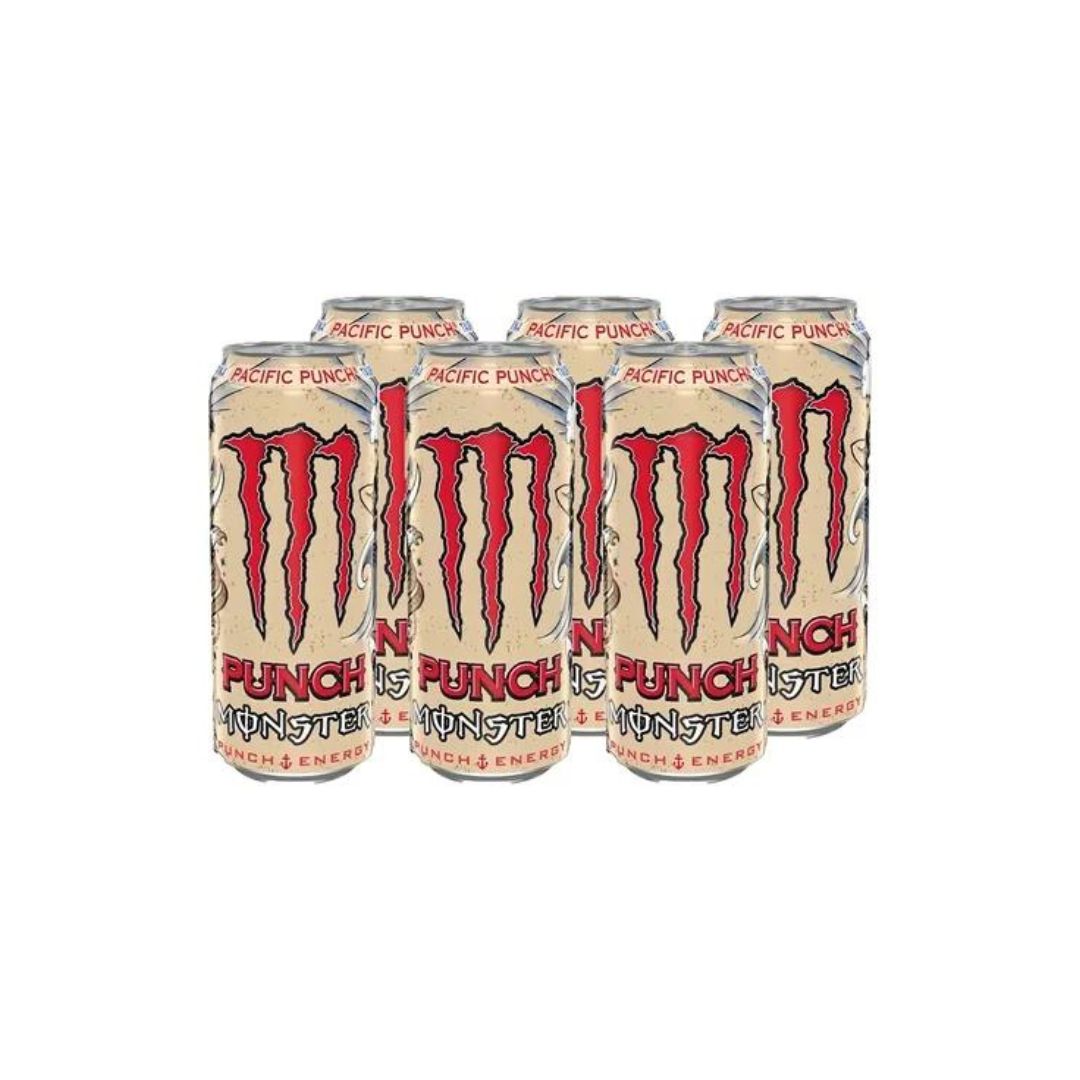 Lot of 6 Juice Monster Energy Drink Pacific Punch Flavour 473ml