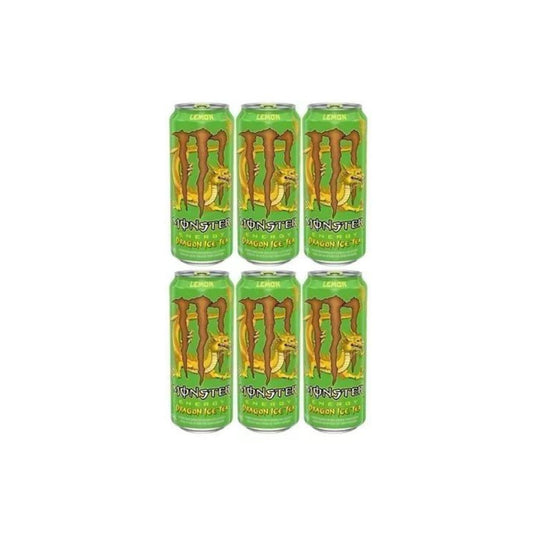 Lot of 6 Juice Monster Lemon Flavour Energy Drink Sports 473ml