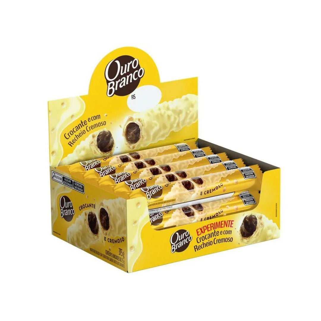 Lacta Ouro Branco Stick Wafer Display White Chocolate Candy Sweet 421g