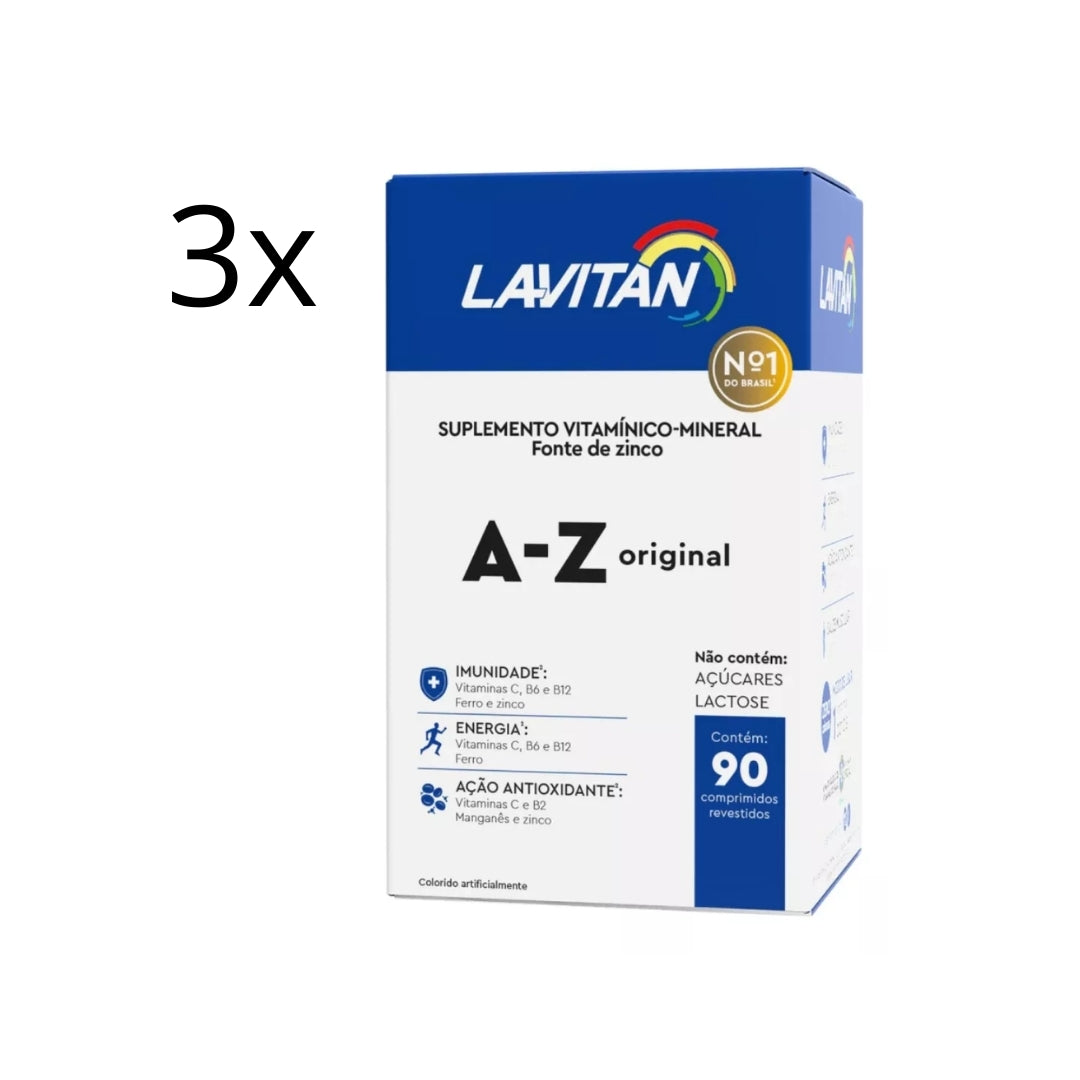 Lot of 3 Lavitan A-Z Multivitamin Food Supplement 90 Tablets Cimed