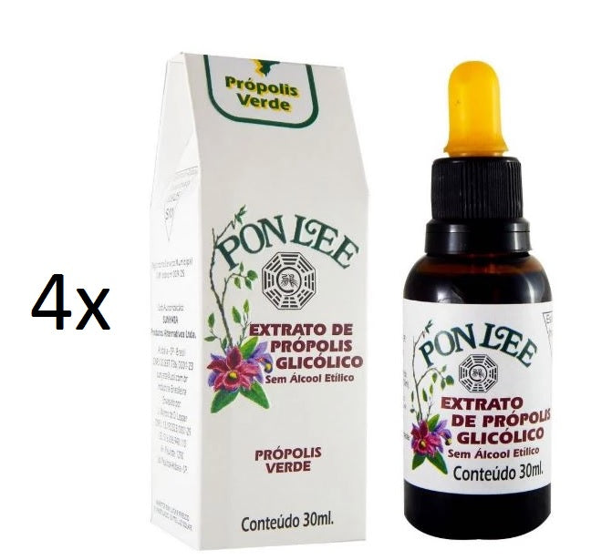 Lot of 4x30ml Original Glycolic Green Bee Propolis Extract No Alcohol - Pon Lee