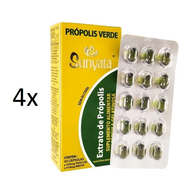 Lot of 4x45 Caps. Propolis Extract Gelatinous Sunyata Food Supplement - Pon Lee