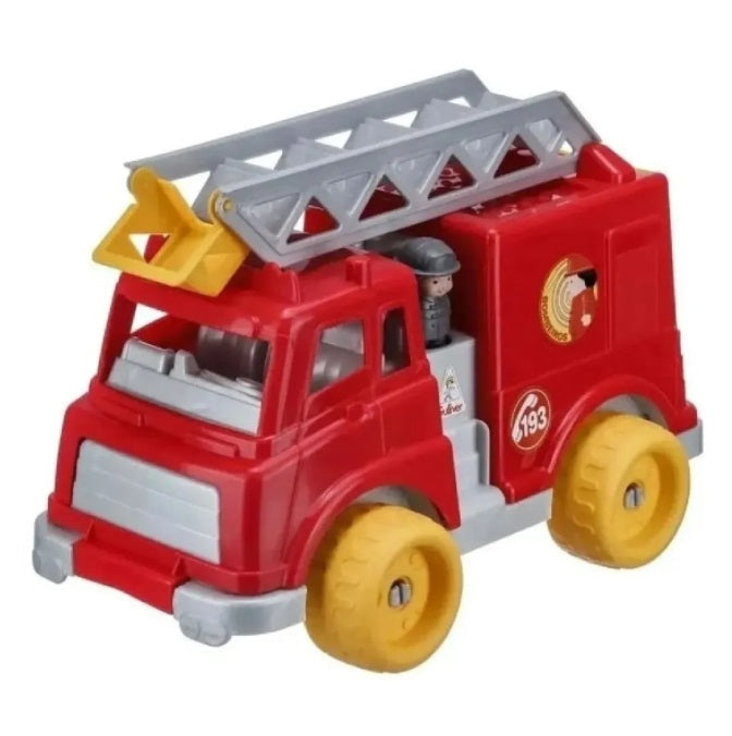 Brazilian Original Gulliver Fireman Truck Blicks Clicks Mount Blocks Kids Toys