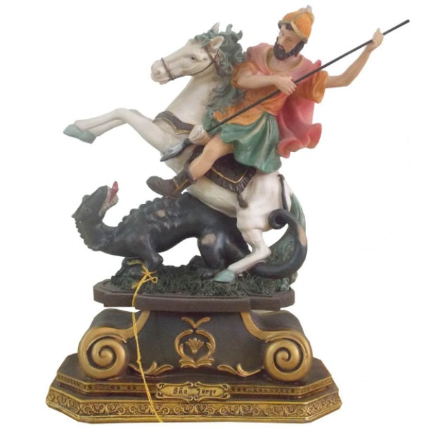 Brazilian São Jorge Saint Resin Image 42cm Religious Collectible Decoration
