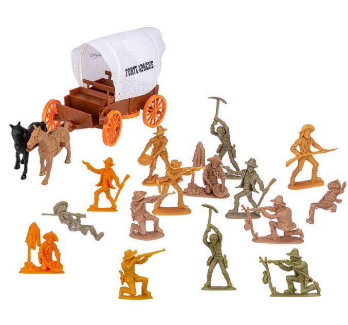 Original Gulliver Apache Fort Battle Vintage Indian Miniature Toys 37 Pcs
