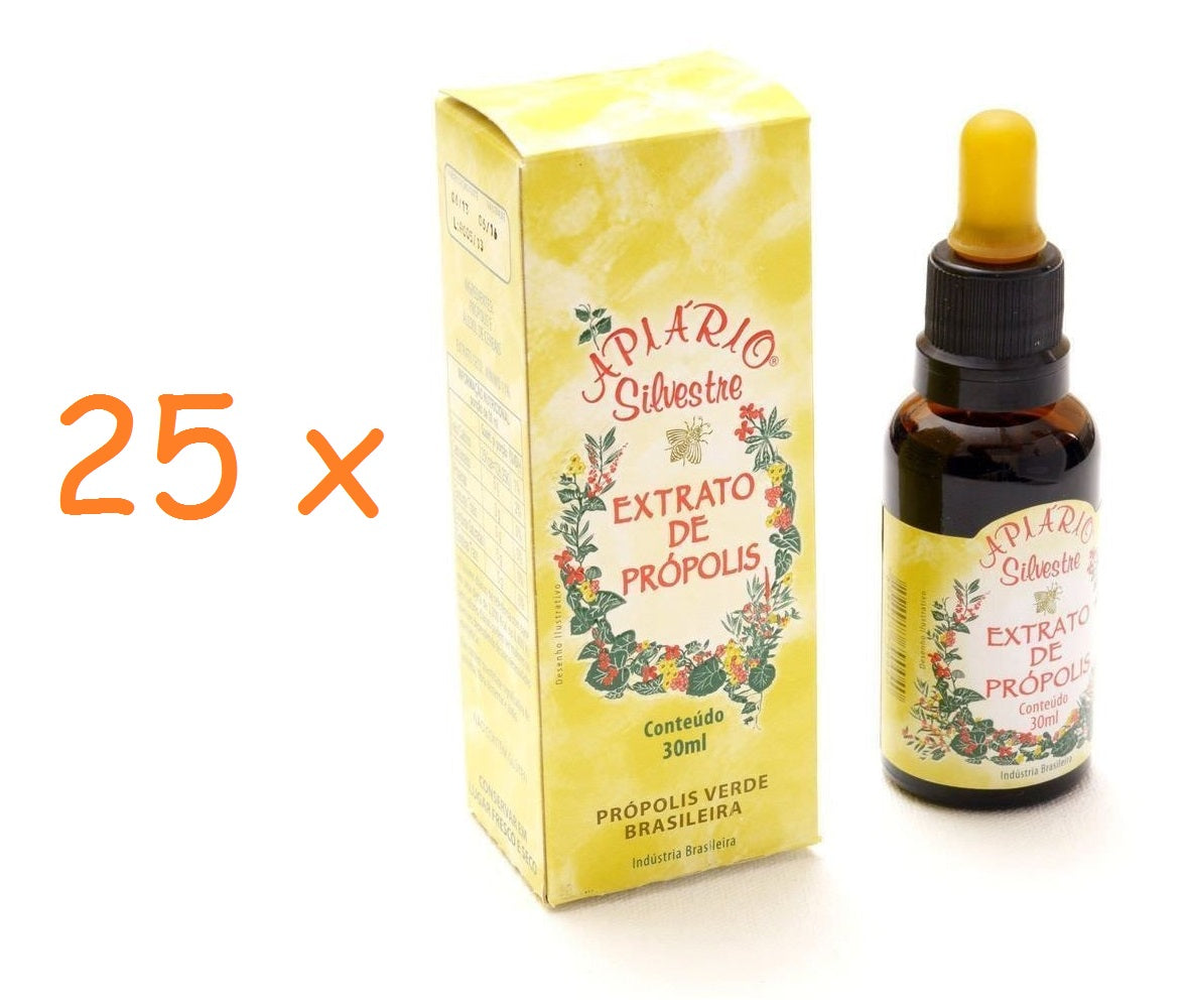 25 x 30ml Organic Brazilian Bee Green Bee Propolis Extract APIARIO SILVESTRE