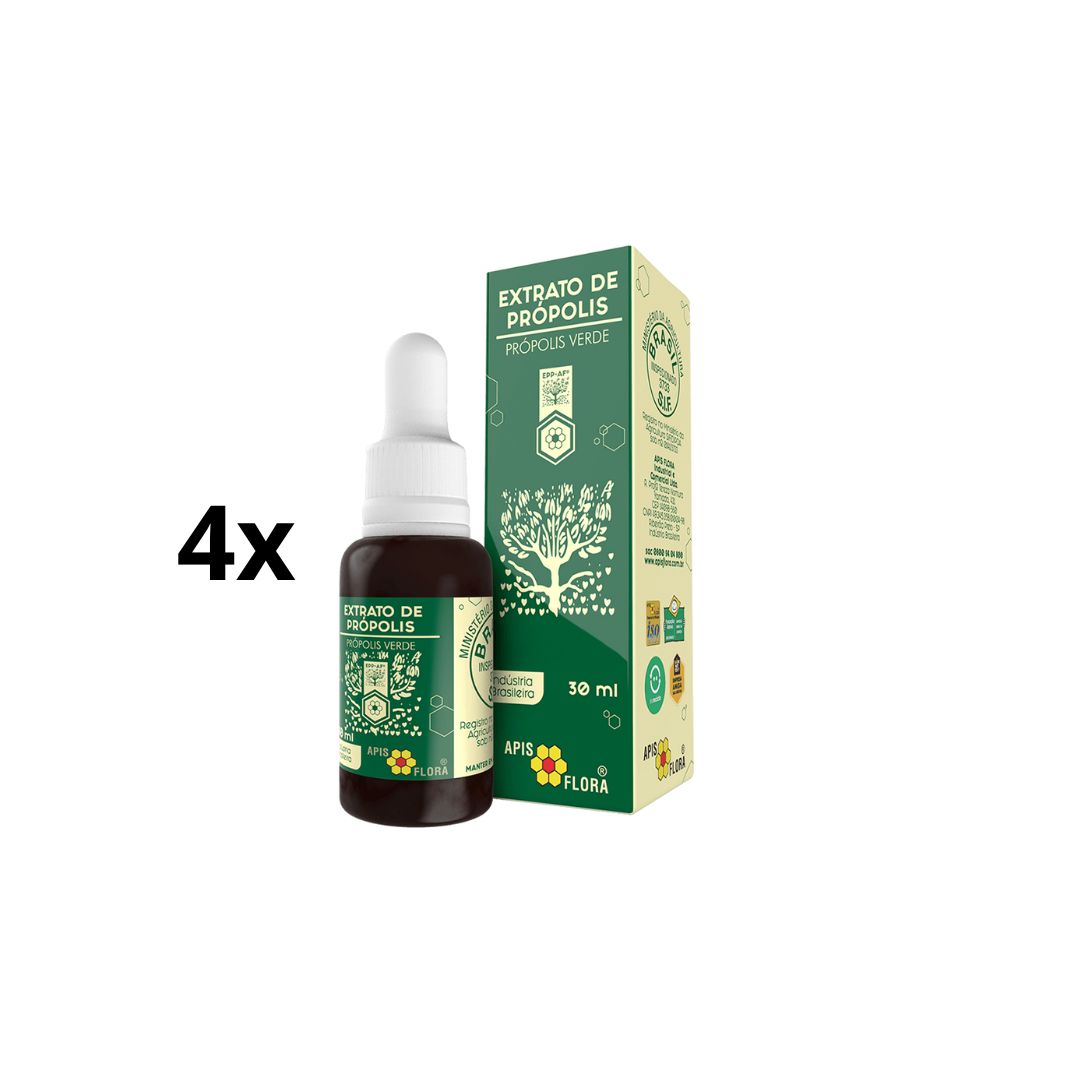 Apis Flora Propolis Lof of 4x Apis Flora Green Propolis Extract Supplement 30ml