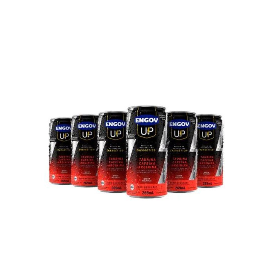 Lot of 6 Engov Up Watermelon Flavor Energy Drink Caffeine Taurine Vitamins 269ml