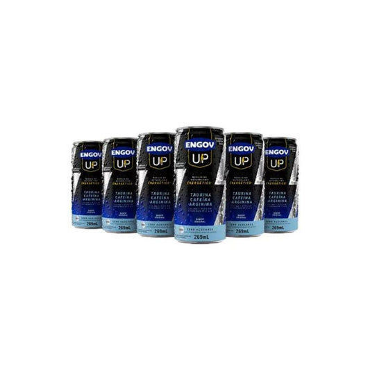 Lot of 6 Engov Up Traditional Flavor Energy Drink Caffeine Taurine Vitamins 269ml