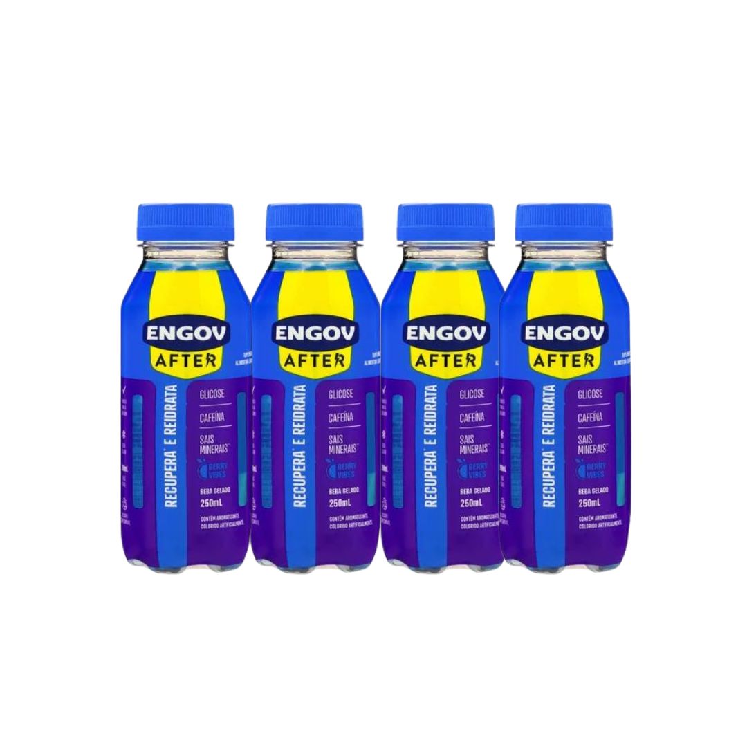 Lot of 4 Engov After Berry Vibes Flavor Hangover Recovery Rehydrate Drink 250ml