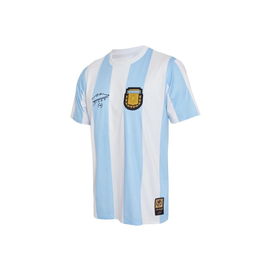 Argentina National Team Soccer T-Shirt Maradona 1986 Collectible Dry Fit Size L