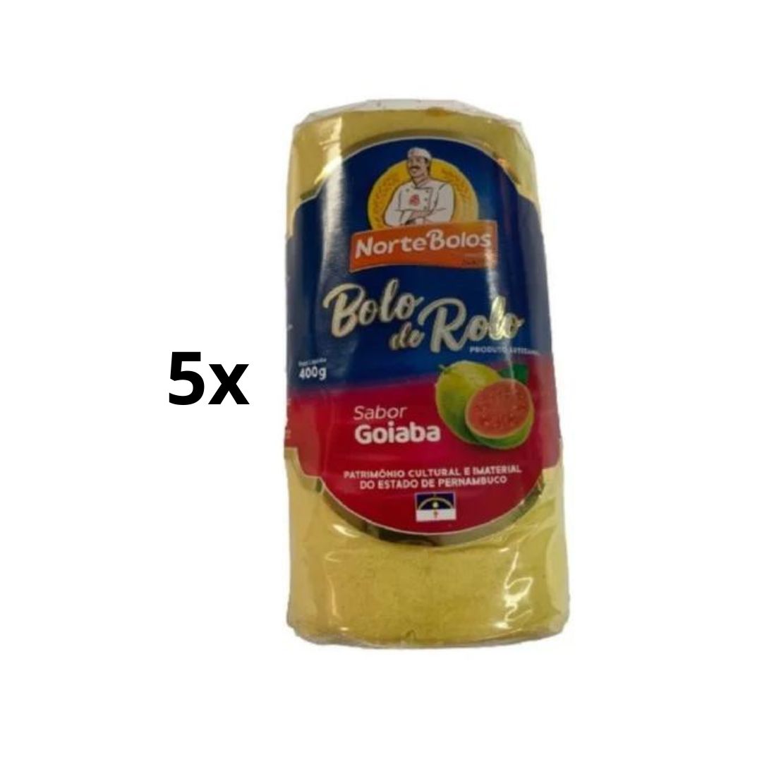 Lot of 5 Bolo de Rolo Guava Flavor Cake Dessert Sweet Food 400g Norte Bolos