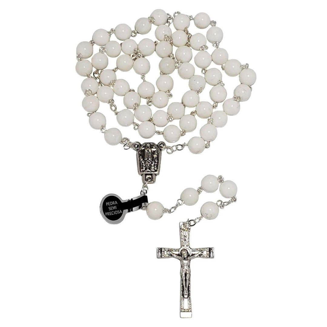 Tridacna Natural Semi-precious Jewel Stone Religious Chaplet Our Lady of Fátima