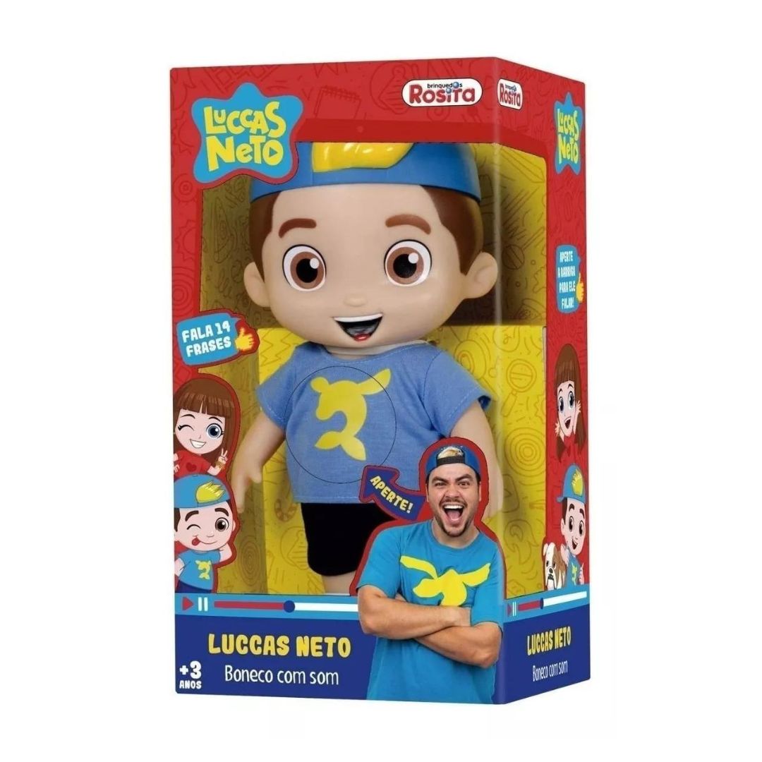 Doll with Sound Luccas Neto Speaks 14 Phrases Kids Toy Chindren Play 27cm Rosita