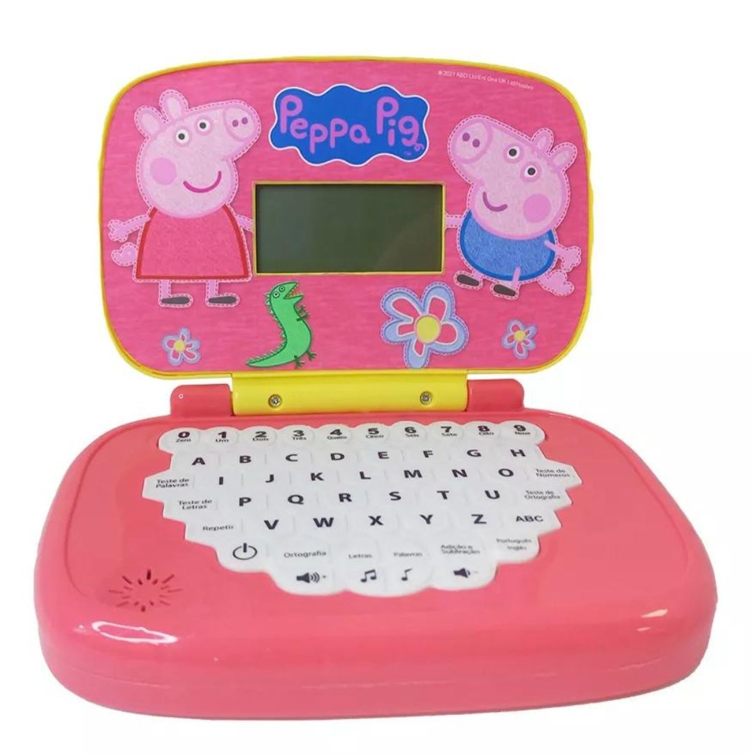 Peppa Pig Kids Bilingual Laptop Children's Notebook Fun Play Toys Candide