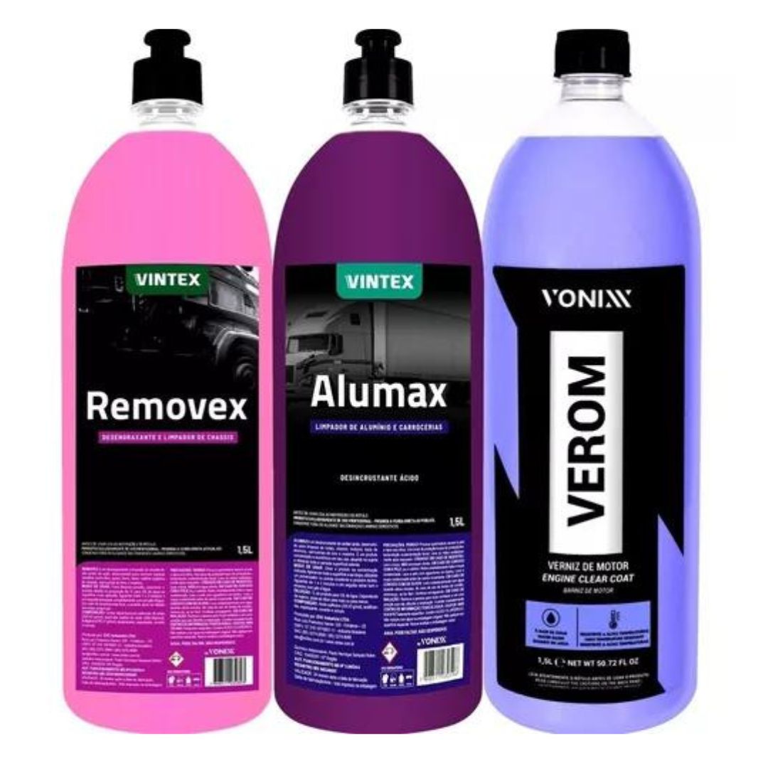 Vonixx Removex + Alumax + Verom Car Automotive Cleaner Maintenance Kit