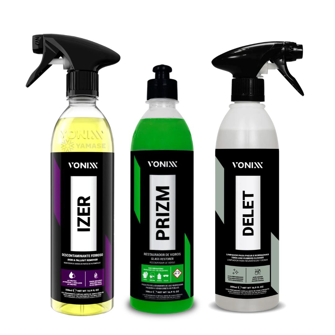 Vonixx Izer + Prizm + Delet Car Automotive Surface Care Kit 3x 500ml