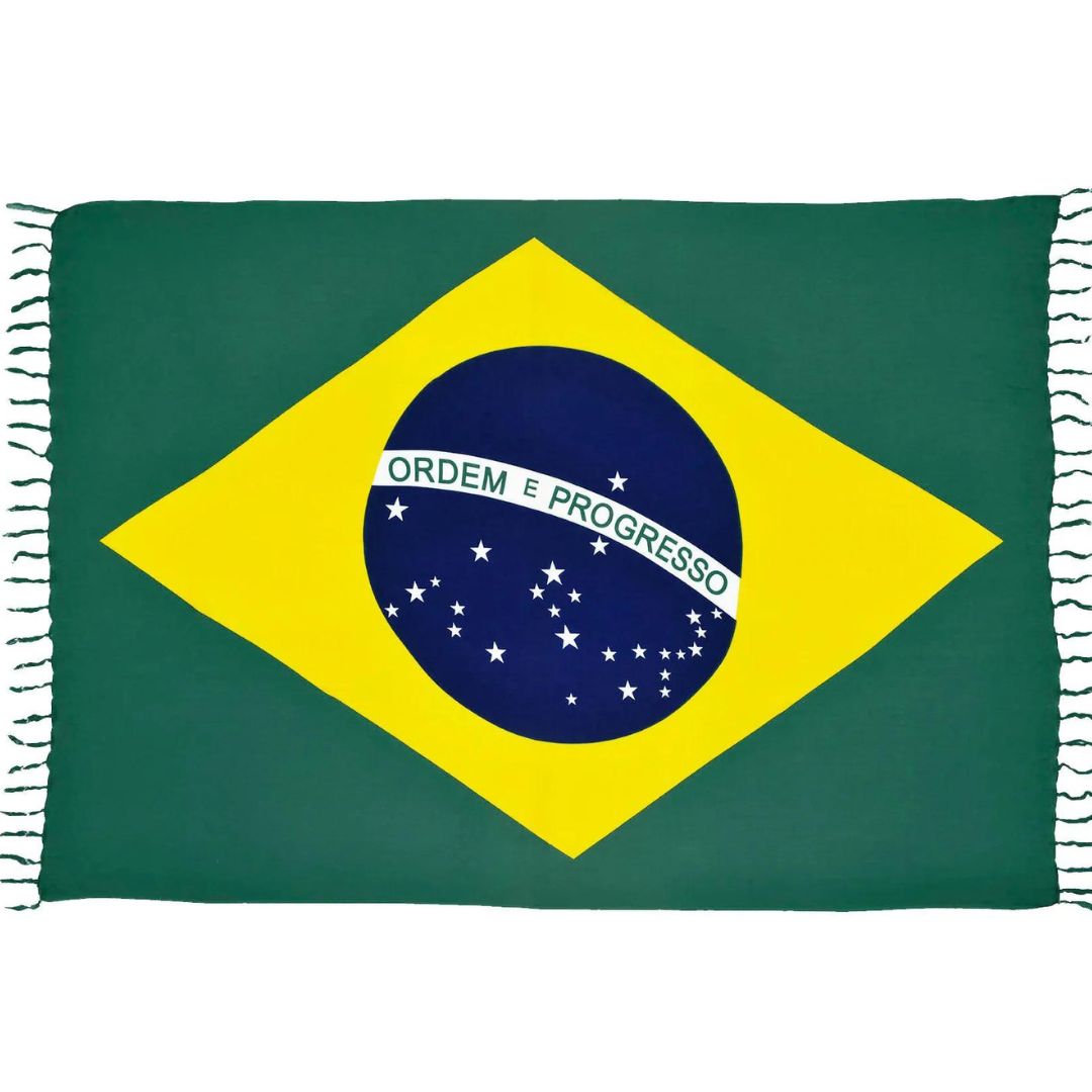 Brazilian Flag Canga Beach Towel Sarong Viscose Beachwear