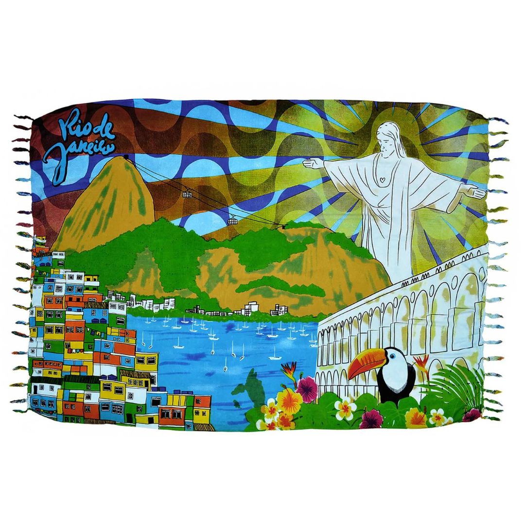 Brazil Rio de Janeiro Canga Beach Towel Sarong Viscose Beachwear