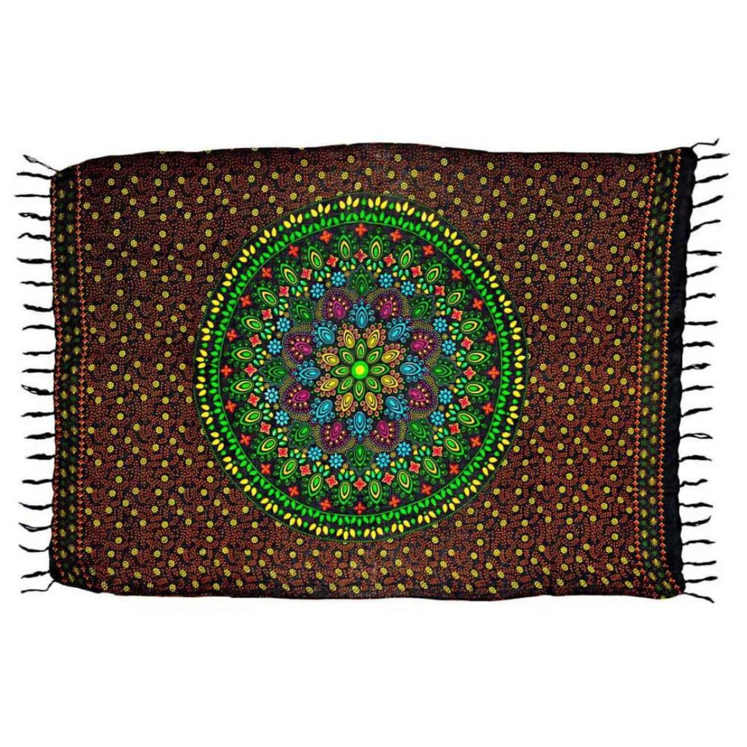 Floral Mandala Orange Canga Beach Towel Sarong Polyester Beachwear