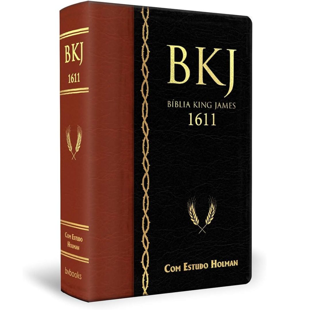 Biblio King James 1611 Holy Bible Religious w/ Holman Study in Portuguese