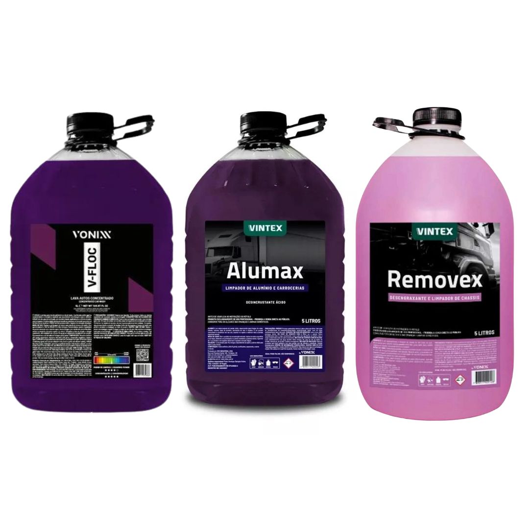 Vonnixx Alumax + Removex + V-Floc Car Automotive Care Maintenance Kit