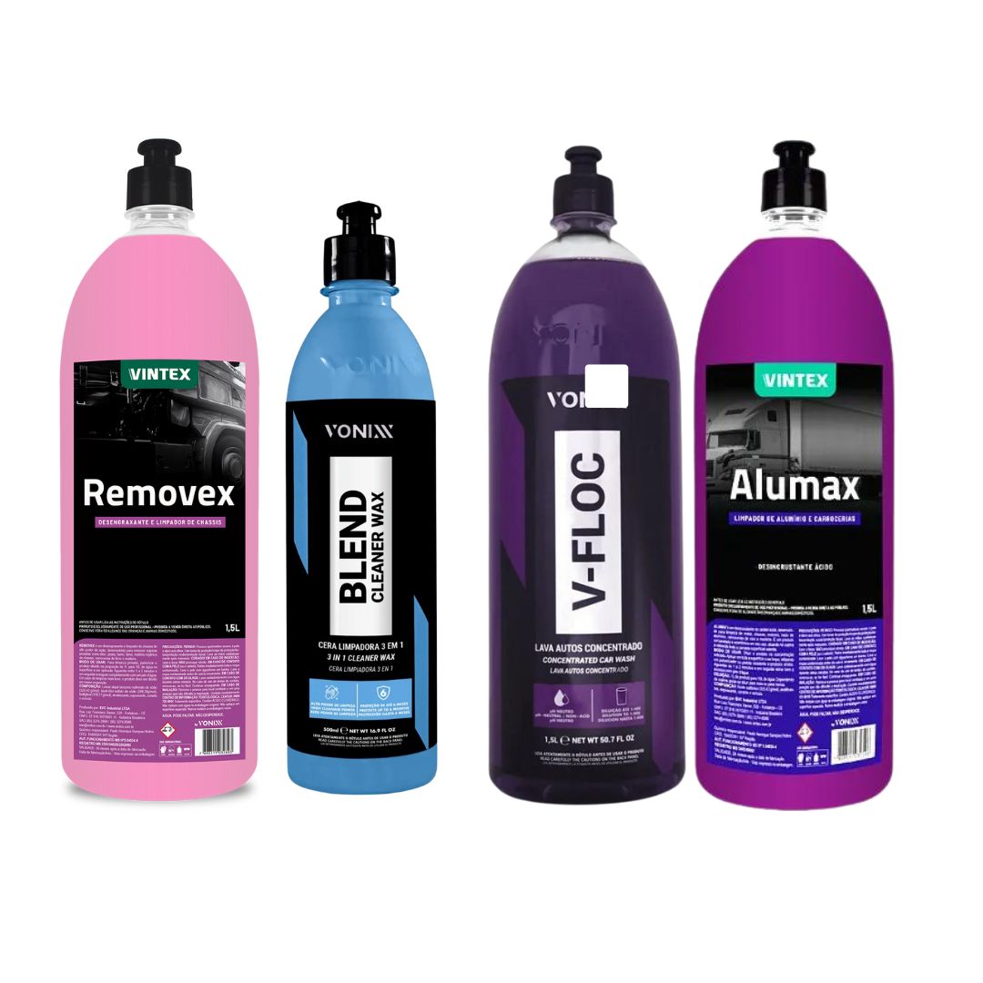 Vonixx Removex + Blend + V-Floc + Alumax Surface Care Kit 4 Itens