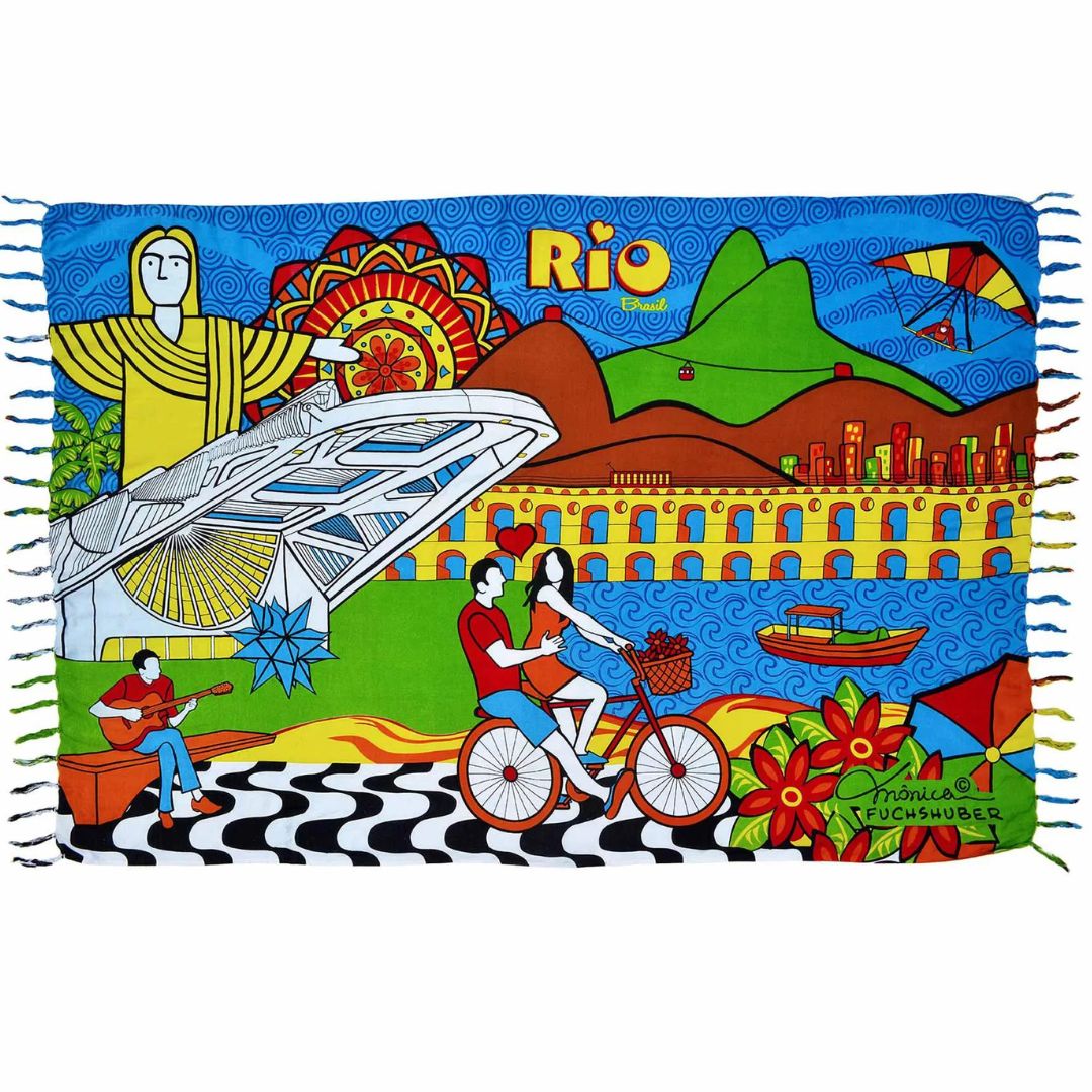 Brazil Rio de Janeiro Canga Beach Towel Sarong Viscose Beachwear